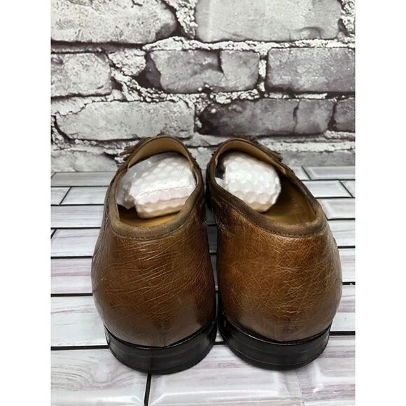 Magnanni Tobacco Ostrich Brown Leather Tassel Dress Loafers Men’s Sz 9M US/42EU main image 12